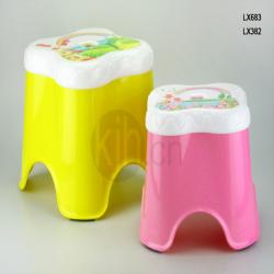 雙色防滑花形凳（小、中