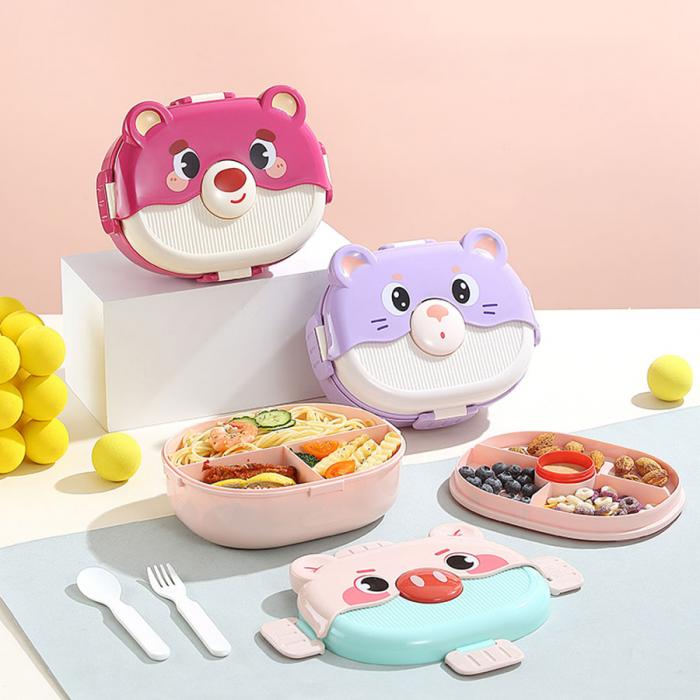 卡通新寵分格飯盒1350